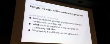 Design the worst online community possible! (Photo: Andrew Losowsky)