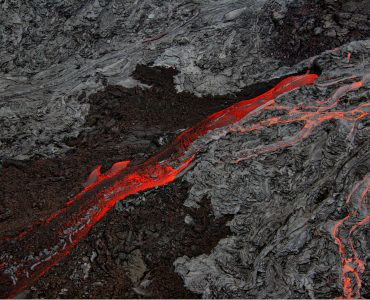 Pāhoehoe Lava and ʻAʻā flows at The Big Island of Hawaii. The picture was taken from a helicopter.