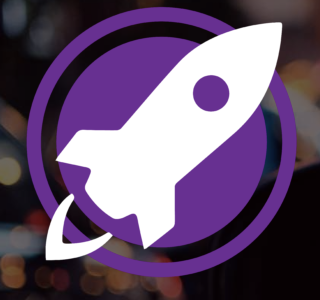 [IMAGE} The logo of Spaceship Media, a white simple drawing of a spaceship overlaid on a round purple circle.